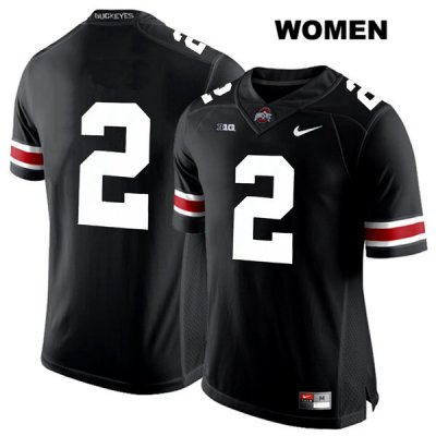 Women's NCAA Ohio State Buckeyes J.K. Dobbins #2 College Stitched Authentic Nike White Number Black Football Jersey DY20T68KU